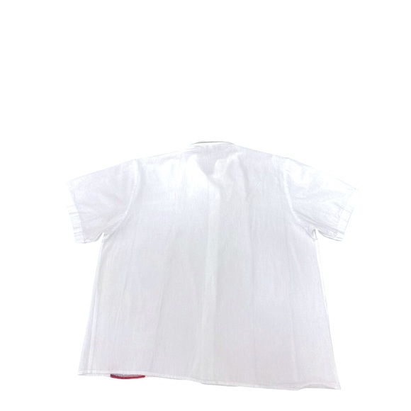 Mens XL White Mexican Guayabera Shirt Colorful Vertical Stripes Cuban Design Chi - Picture 3 of 6